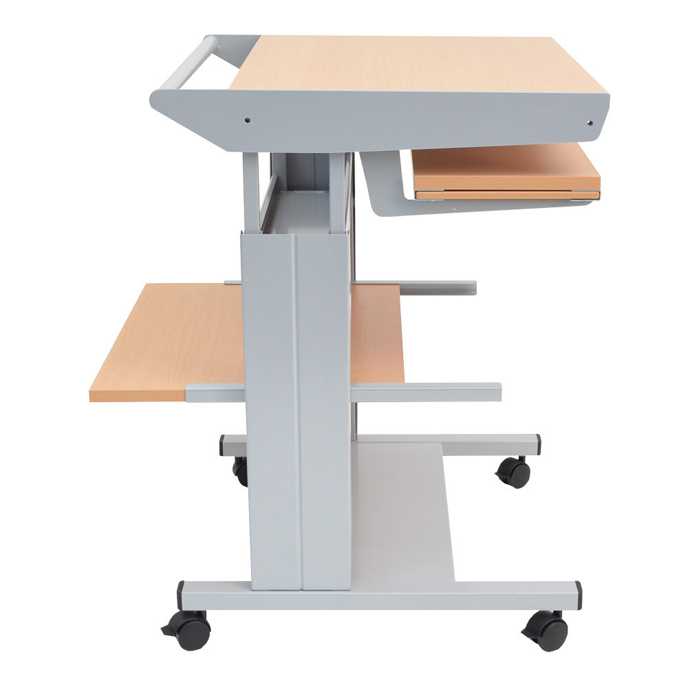 Vielhauer - PC-Tisch Junior N - fahrbar - 2 seitliche Plattenverbreiterungen - Dekor: Buche