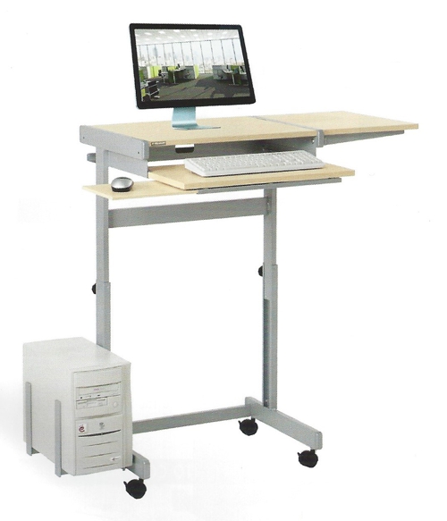 PC-Tisch Euro FS - höhenverstellbar, Buche hell / anthrazitmetallic - Vielhauer