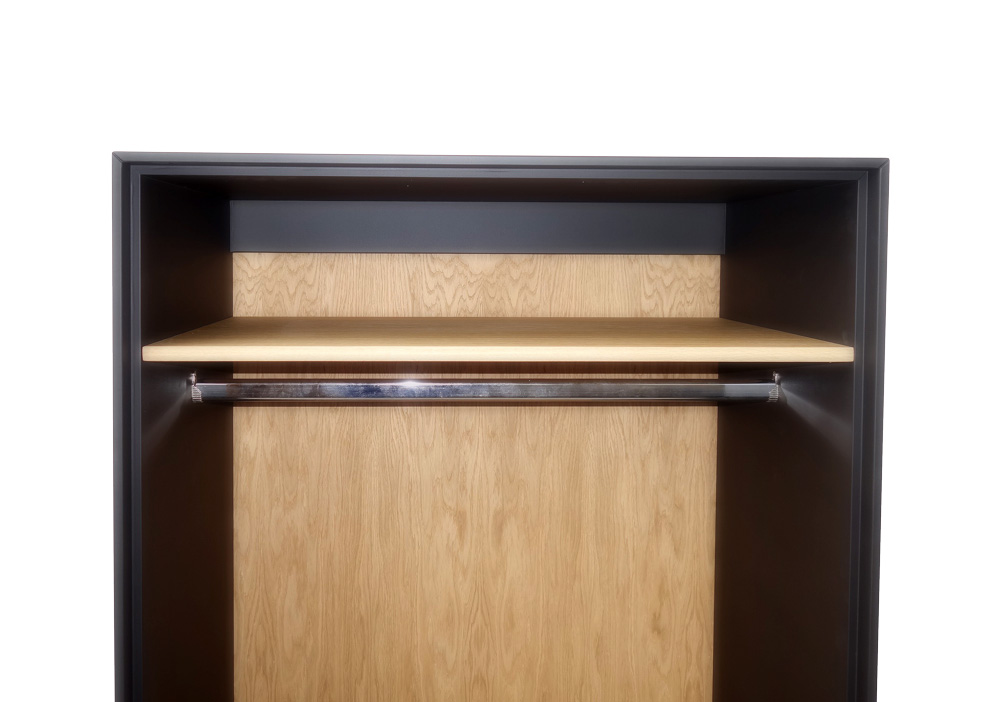 MB Garderobe - Echtholz Wildeiche Furnier - Kleiderstange - Schuhablage