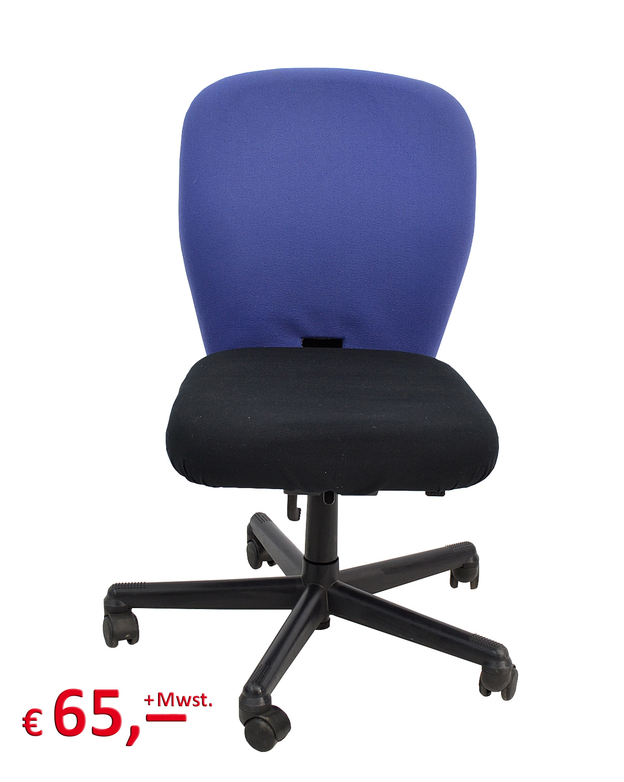Vitra - Bürostuhl - Sitzfläche: schwarz - Rückenlehne: blau - Rückenlehne verstellbar