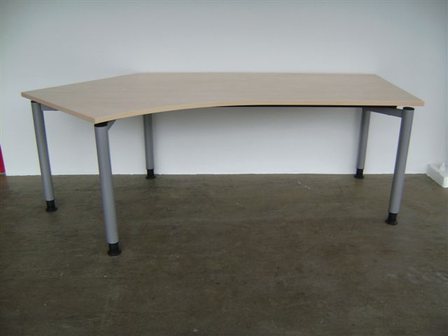 Freiform-Schreibtisch - 217 cm - links + rechts - Ahorn - Assmann