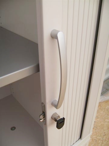 Querrollladenschrank - 4 OH - weißgrau - Haworth