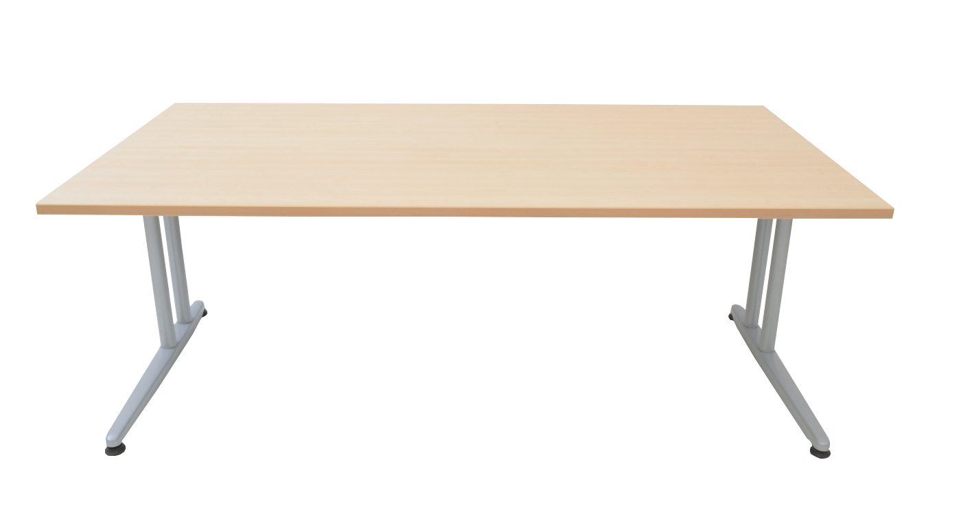 Schreibtisch - 180 cm - C-Fuß Gestell - Ahorn - Schärf