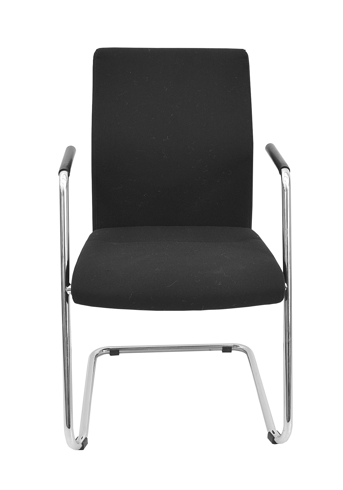 Züco - Besucherstuhl - Freischwinger - Stoff schwarz - Gestell chrom