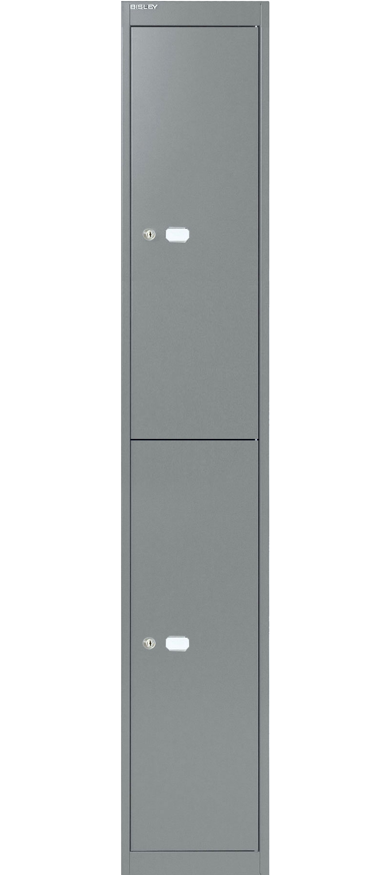 Bisley Office Garderobenschrank CLK182807, 2 Fächer, stahlsilber glatt lackiert