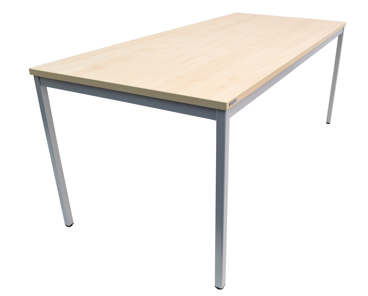 Vielhauer - Beistelltisch - 180 cm - Dekorplatte: Ahorn - Gestell: 4-Kant alufarbig