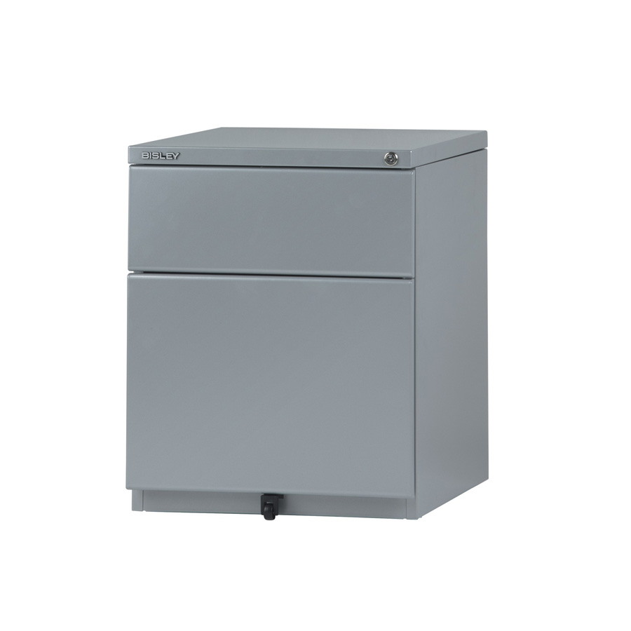 Rollcontainer OBA59, 1 Schublade 150 mm, 1 HR-Schublade, 25 mm Abdeckplatte, stahlsilber