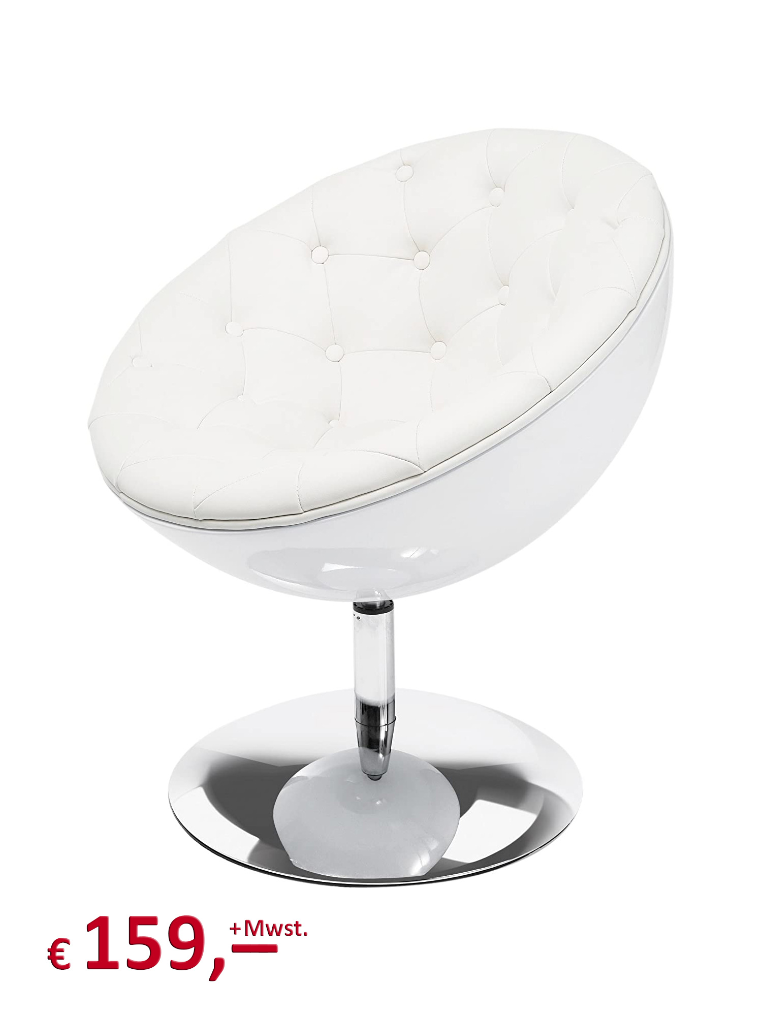 Kare 75388 Drehsessel Halfmoon - weiß