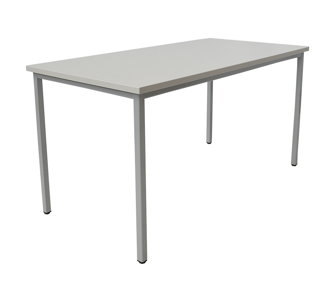 Vielhauer - Beistelltisch - Besprechungstisch - Platte: weiß - Gestell: Alusilber-metallic - 4-Kant