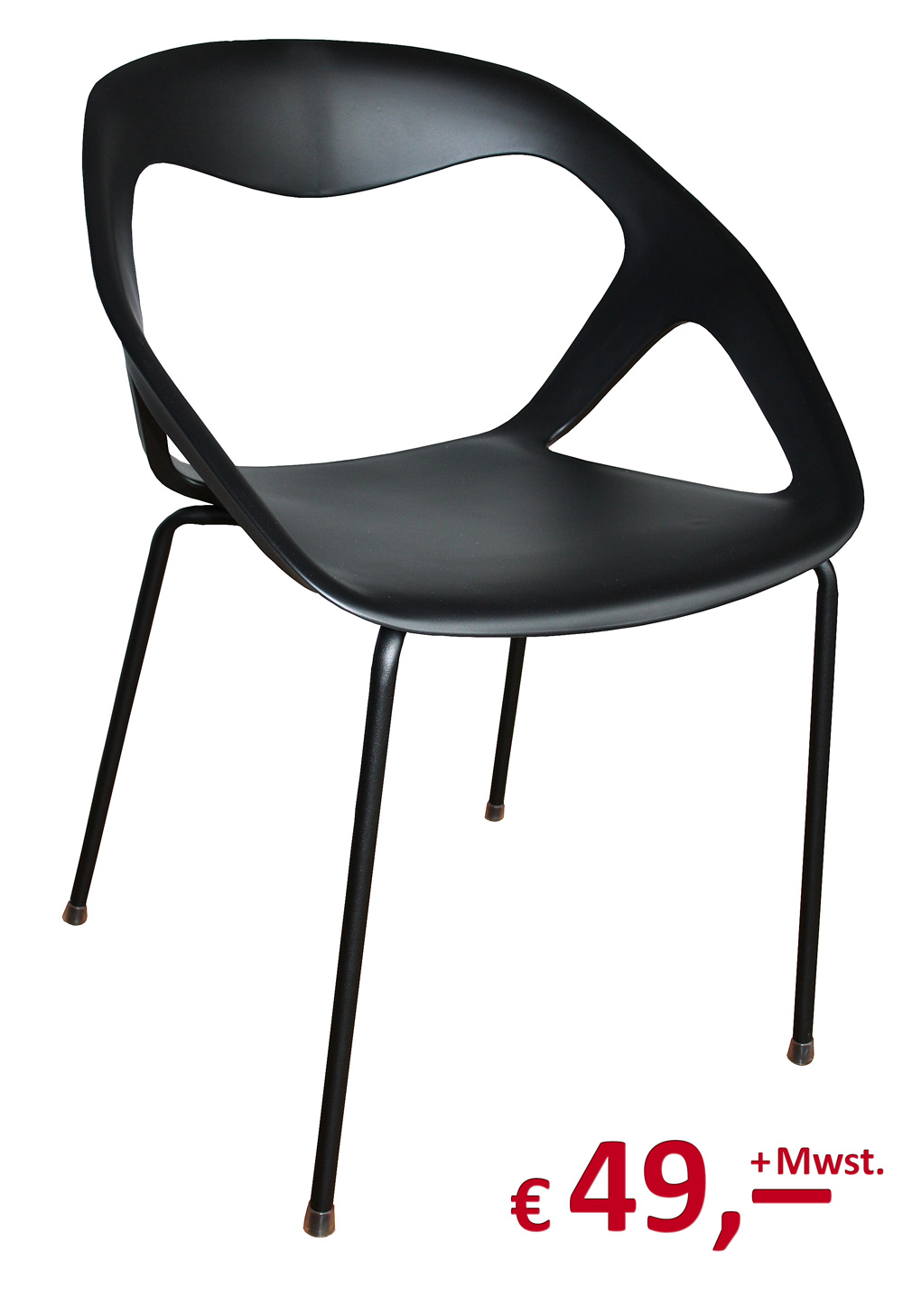 Besucherstuhl Bilbao - schwarz - Softline - stapelbar