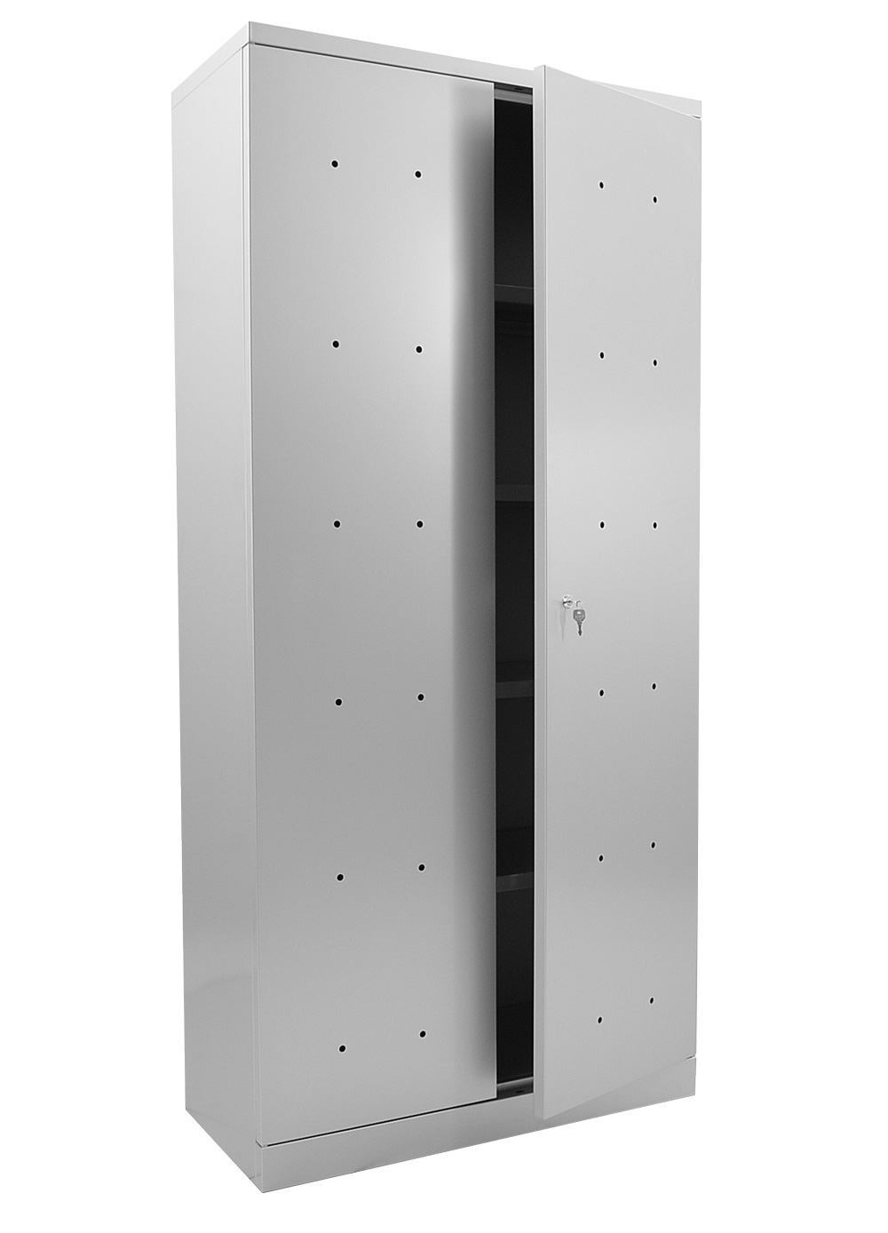 Metallschrank 5-OH - alusilber/alusilber - abschließbar - fertig montiert