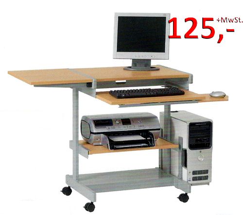 PC-Tisch Euro - Buche hell / anthrazitmetallic - Vielhauer