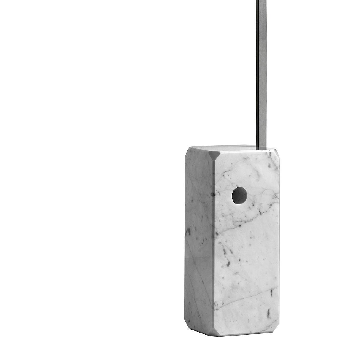 Arco Design Stehleuchte - Carrara Marmor - poliertes Aluminium - satinierter Stahl