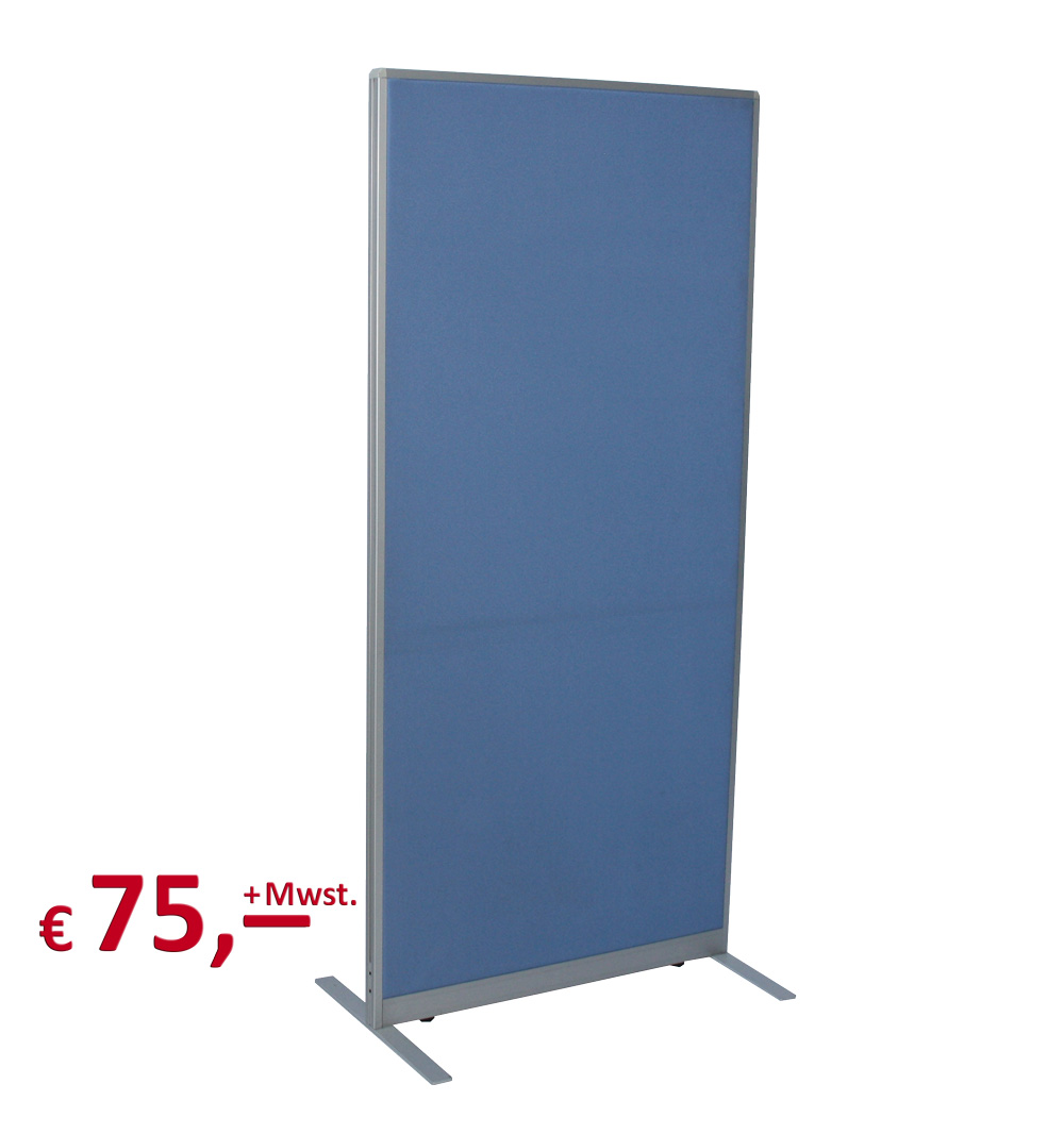Trennwand - 170 x 80 cm - Rahmenteile: Aluminium - akustisch wirksam