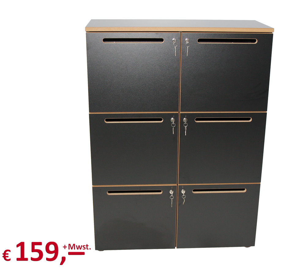 Postschrank / Wertfachschrank Archivar, schwarz, Reinhard