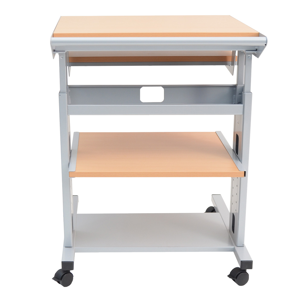 Vielhauer - PC-Tisch Junior N - fahrbar - 2 seitliche Plattenverbreiterungen - Dekor: Buche