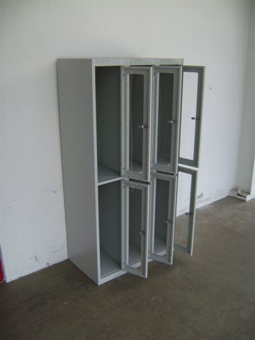 Spind / Schließfachschrank - 6 Abteile - lichtgrau - Ceha