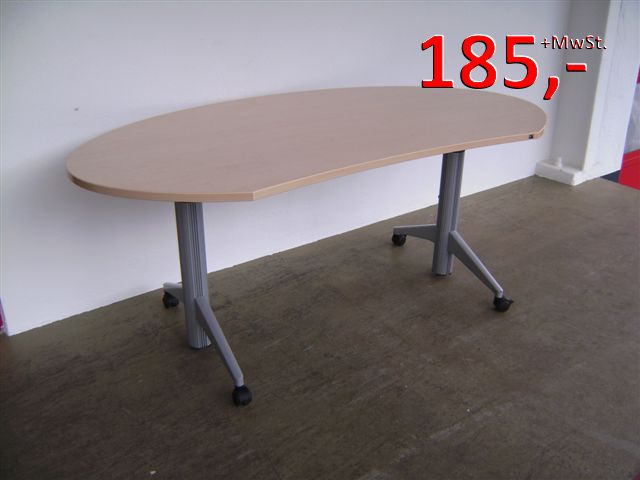 Freiform-Schreibtisch, rollbar - 180 cm - Ahorn - König + Neurath