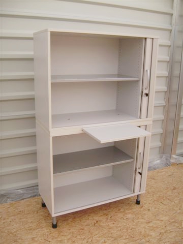 Querrollladenschrank - 4 OH - weißgrau - Haworth