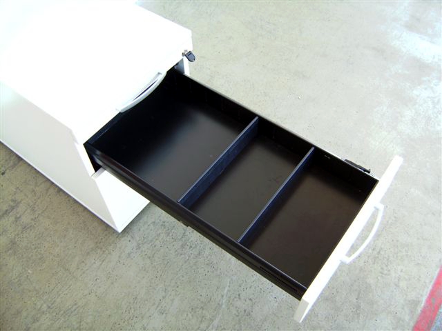 Rollcontainer - 1 Schublade, 1 HR-Schublade - weißgrau - dyes