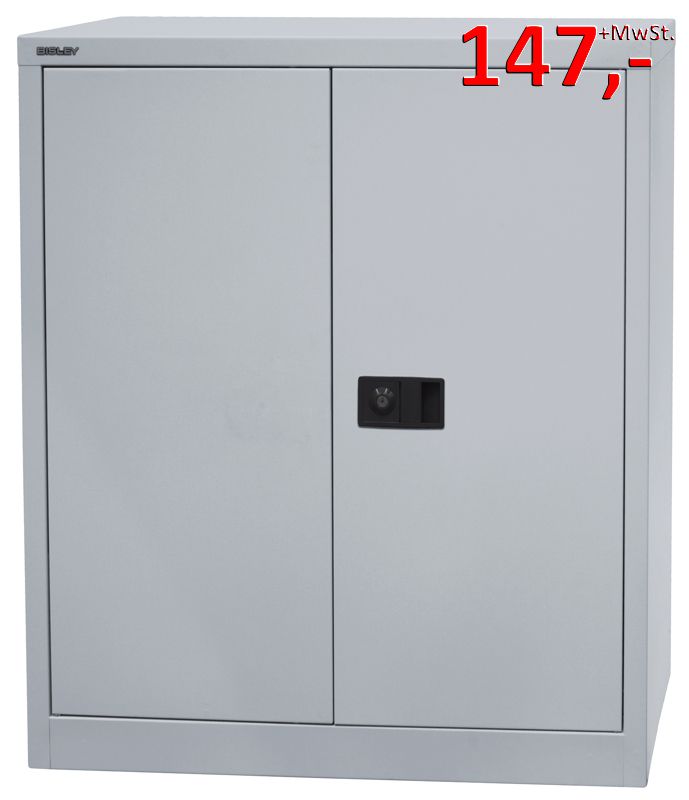Bisley Flügeltürenschrank Universal E402A01434, 2 Ordnerhöhen, anthrazit