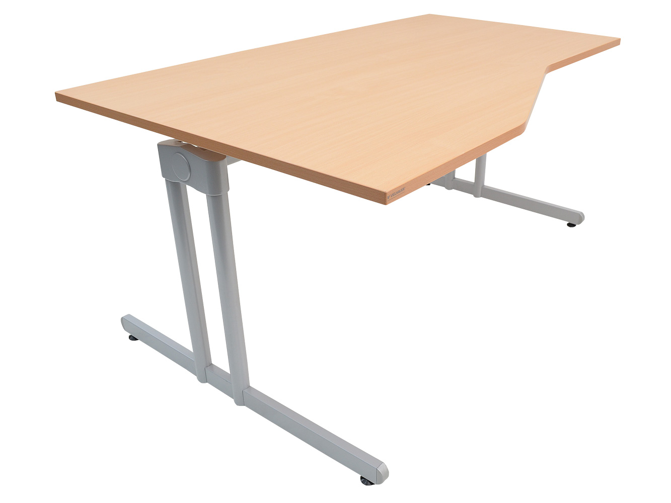 Vielhauer - System-Komfort Schreibtisch - Platte: Buche Dekor - Gestell: silbermetallic