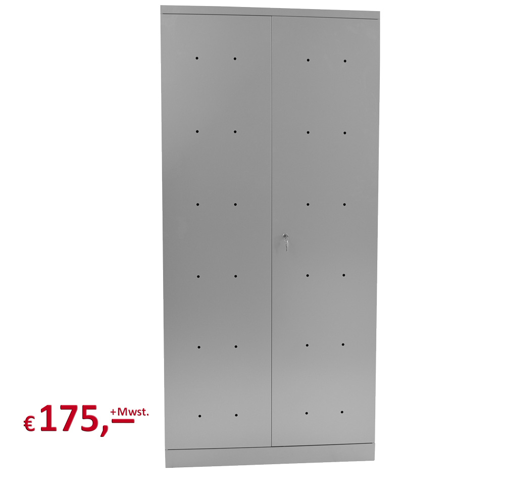 Metallschrank 5-OH - alusilber/alusilber - abschließbar - fertig montiert