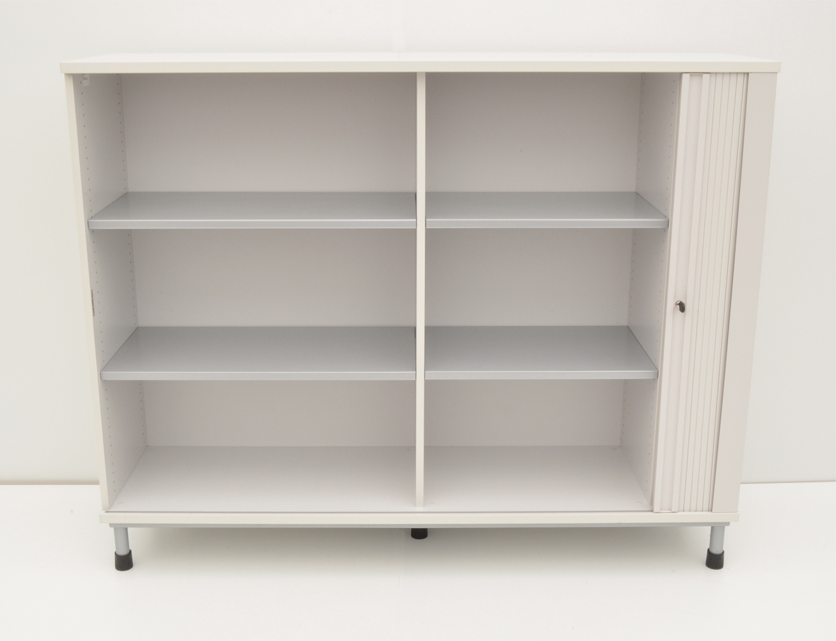 Querrollladenschrank - 3 OH, 160 cm - weißgrau - Haworth