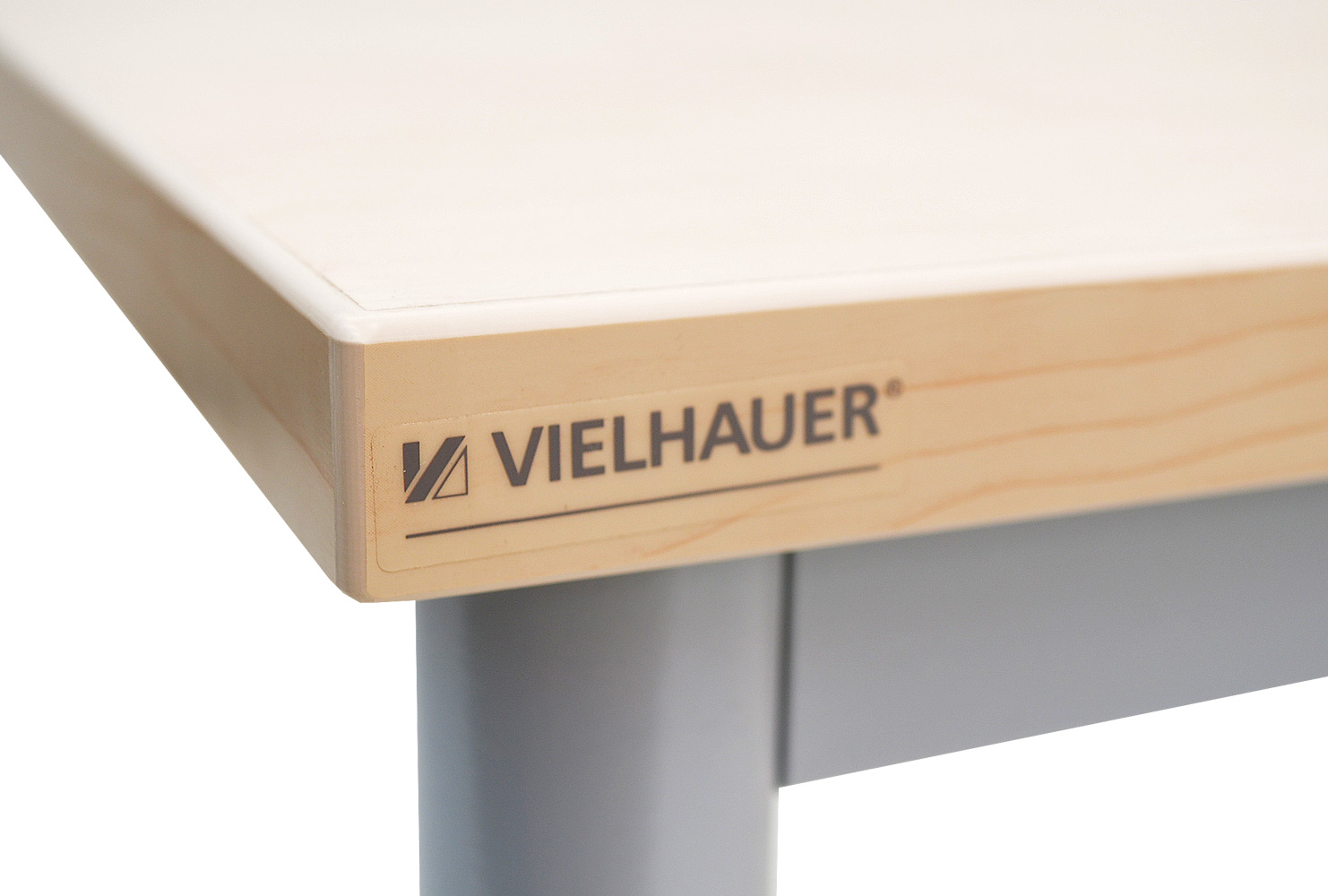 Vielhauer - Beistelltisch - 120 cm - Dekorplatte: Ahorn - Gestell: Rundfuß in alufarbig