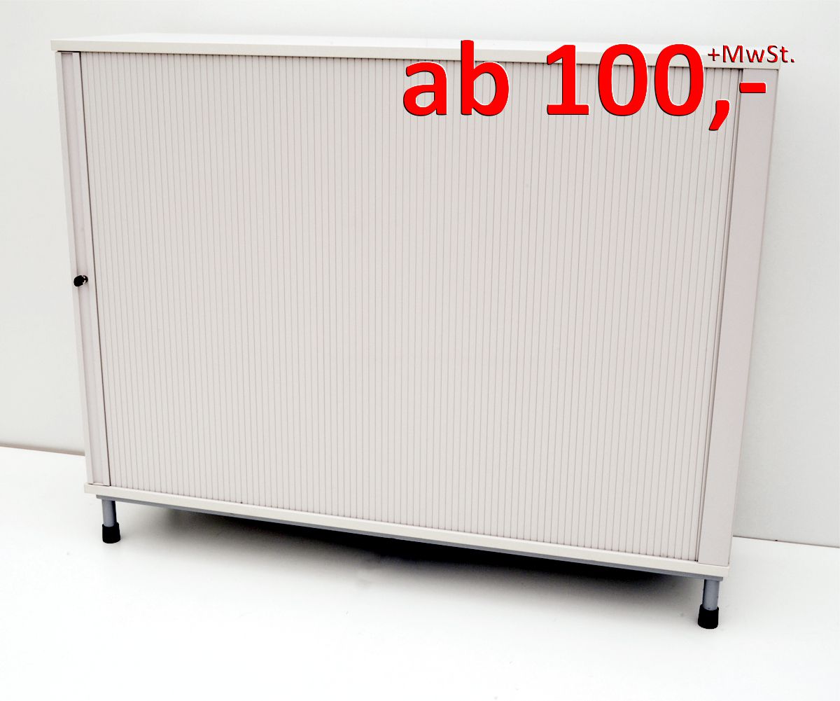 Querrollladenschrank - 3 OH, 160 cm - weißgrau - Haworth