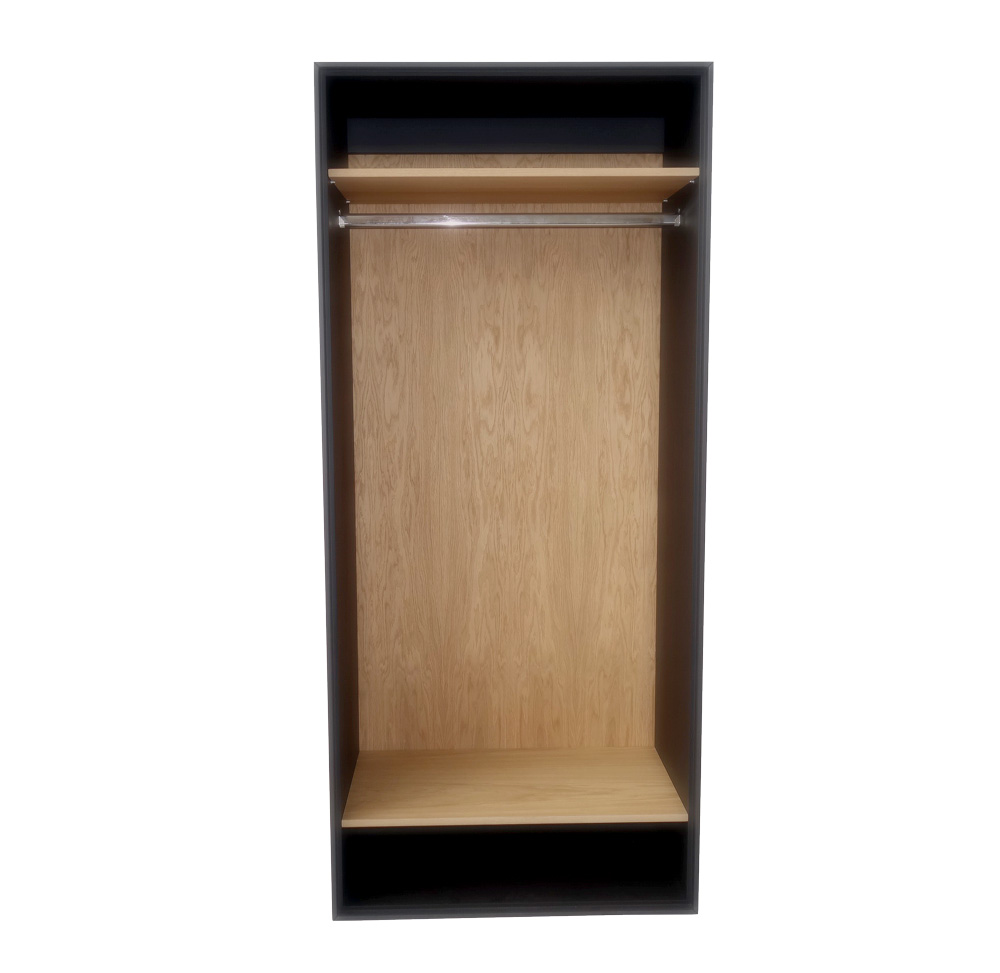 MB Garderobe - Echtholz Wildeiche Furnier - Kleiderstange - Schuhablage
