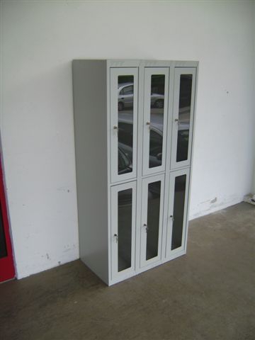 Spind / Schließfachschrank - 6 Abteile - lichtgrau - Ceha