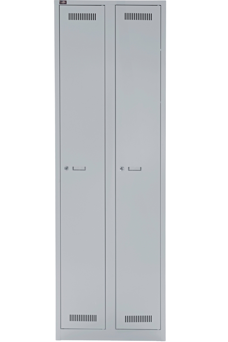 Bisley Light Garderobenschrank, 2 Abteile, lichtgrau