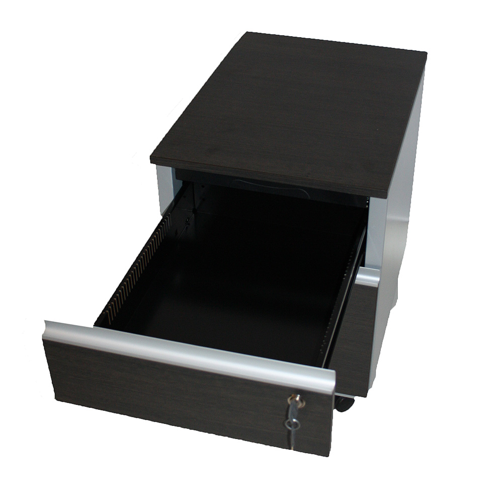 Rollcontainer - "Wenge"-Design - Zentralschloss - originalverpackt