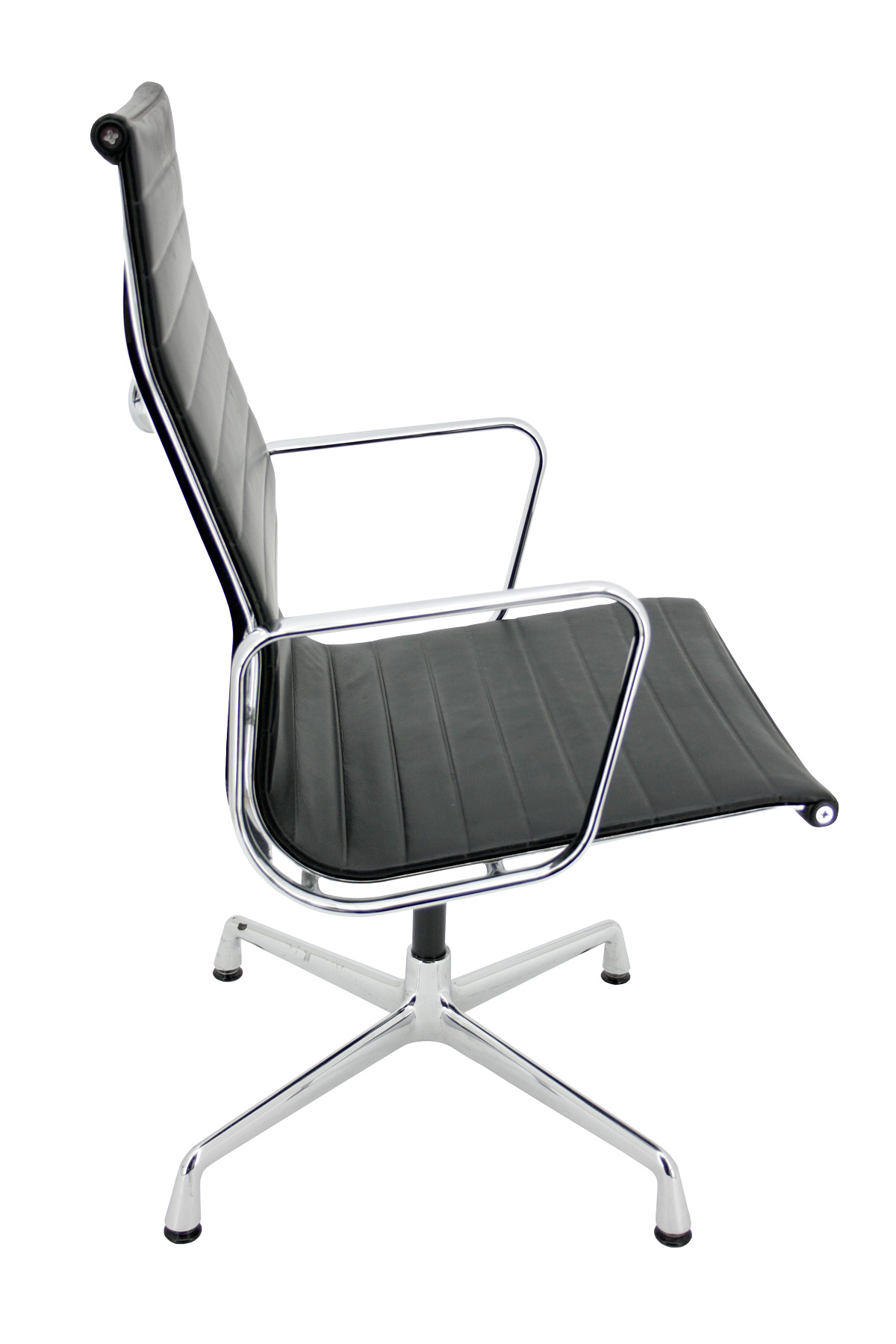 Alu-Chair EA 119 - Ray & Charles Eames - drehbar - Leder schwarz