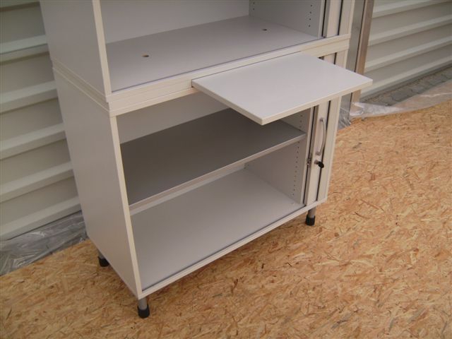 Querrollladenschrank - 4 OH - weißgrau - Haworth