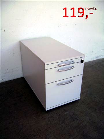 Rollcontainer - 1 Schublade, 1 HR-Schublade - weißgrau - dyes