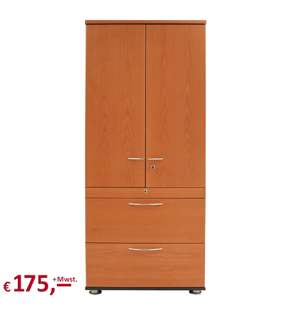 Aktenschrank inkl. 2 Hängeregister - Echtholz Kirschbaum-Furnier - abschließbar