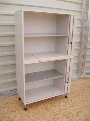 Querrollladenschrank - 4 OH - weißgrau - Haworth