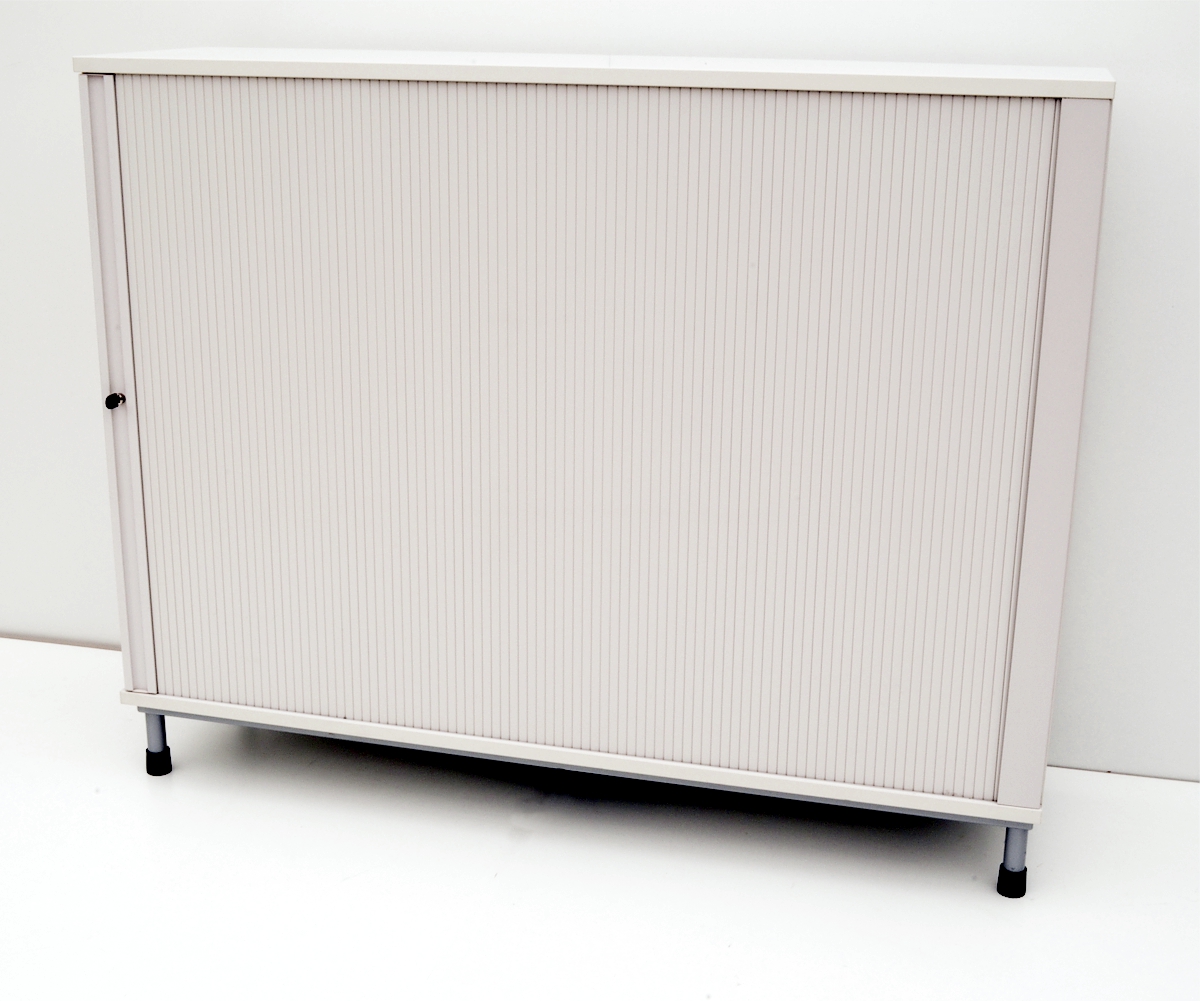 Querrollladenschrank - 3 OH, 160 cm - weißgrau - Haworth