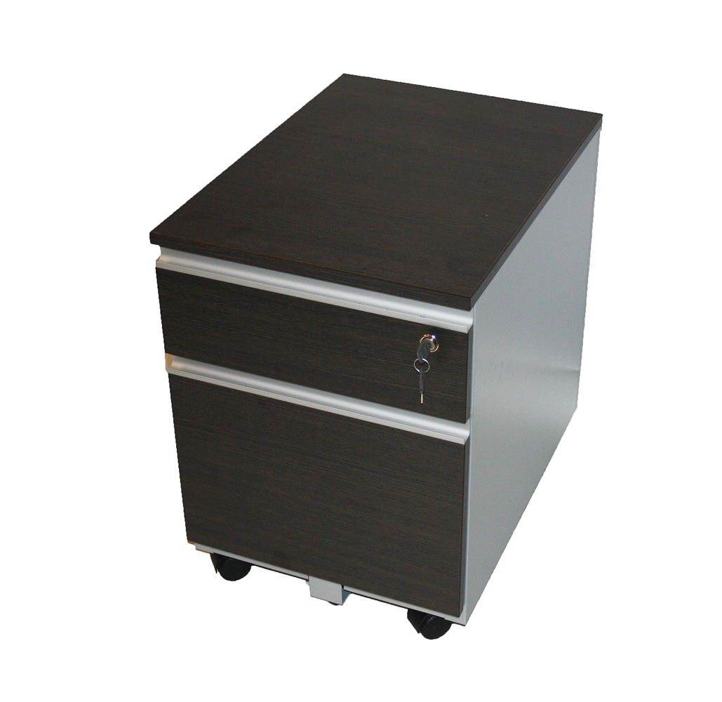 Rollcontainer - "Wenge"-Design - Zentralschloss - originalverpackt
