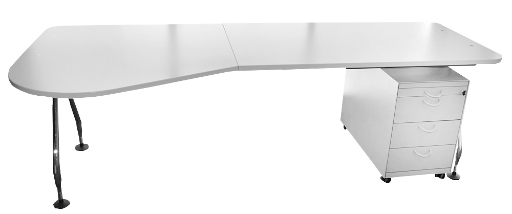 Freiform-Schreibtisch Ad Hoc - 240 cm - mit Rollcontainer - Vitra