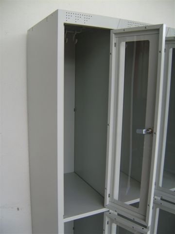 Spind / Schließfachschrank - 6 Abteile - lichtgrau - Ceha