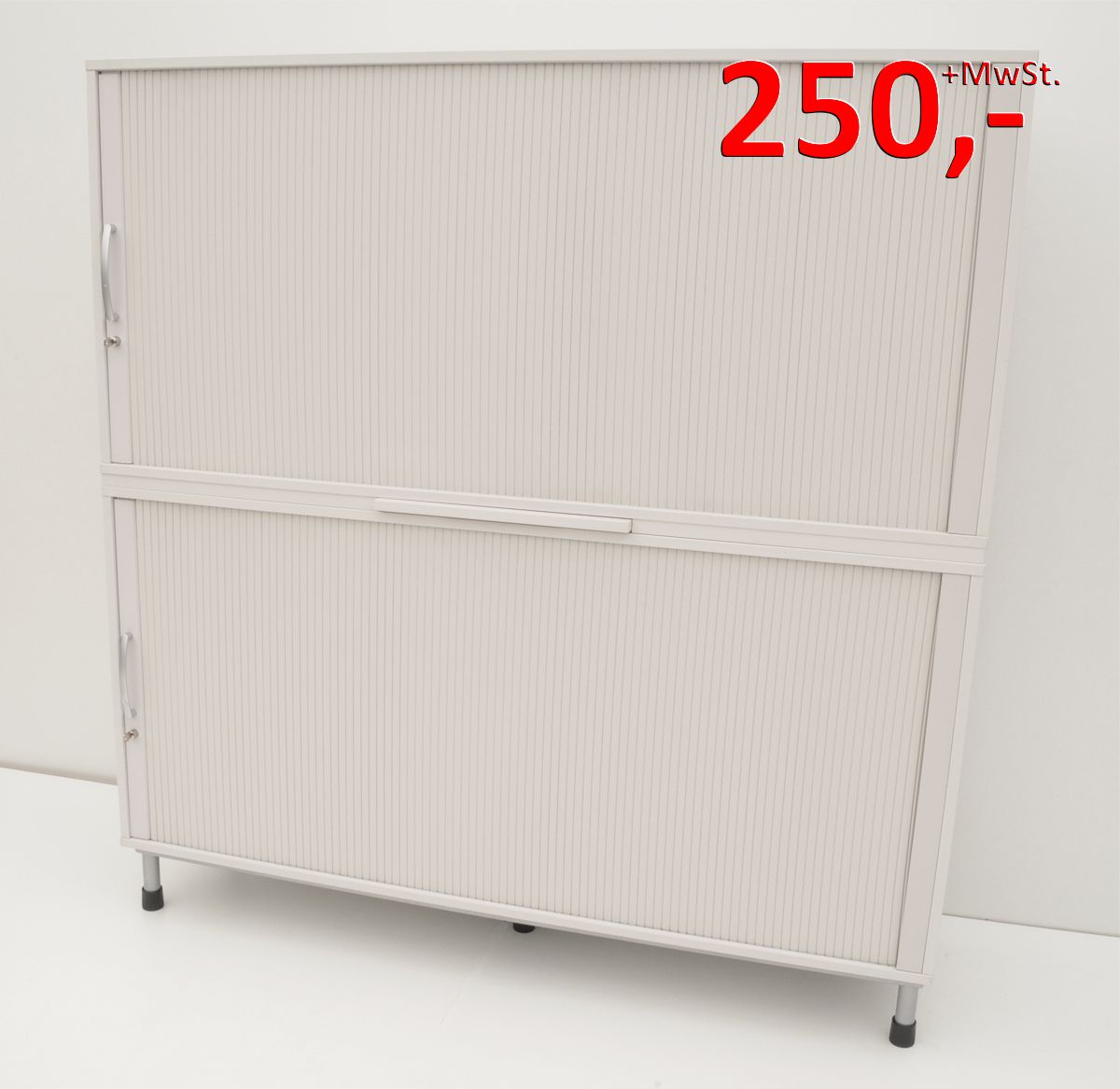 Querrollladenschrank - 4 OH, 160 cm - weißgrau - Haworth