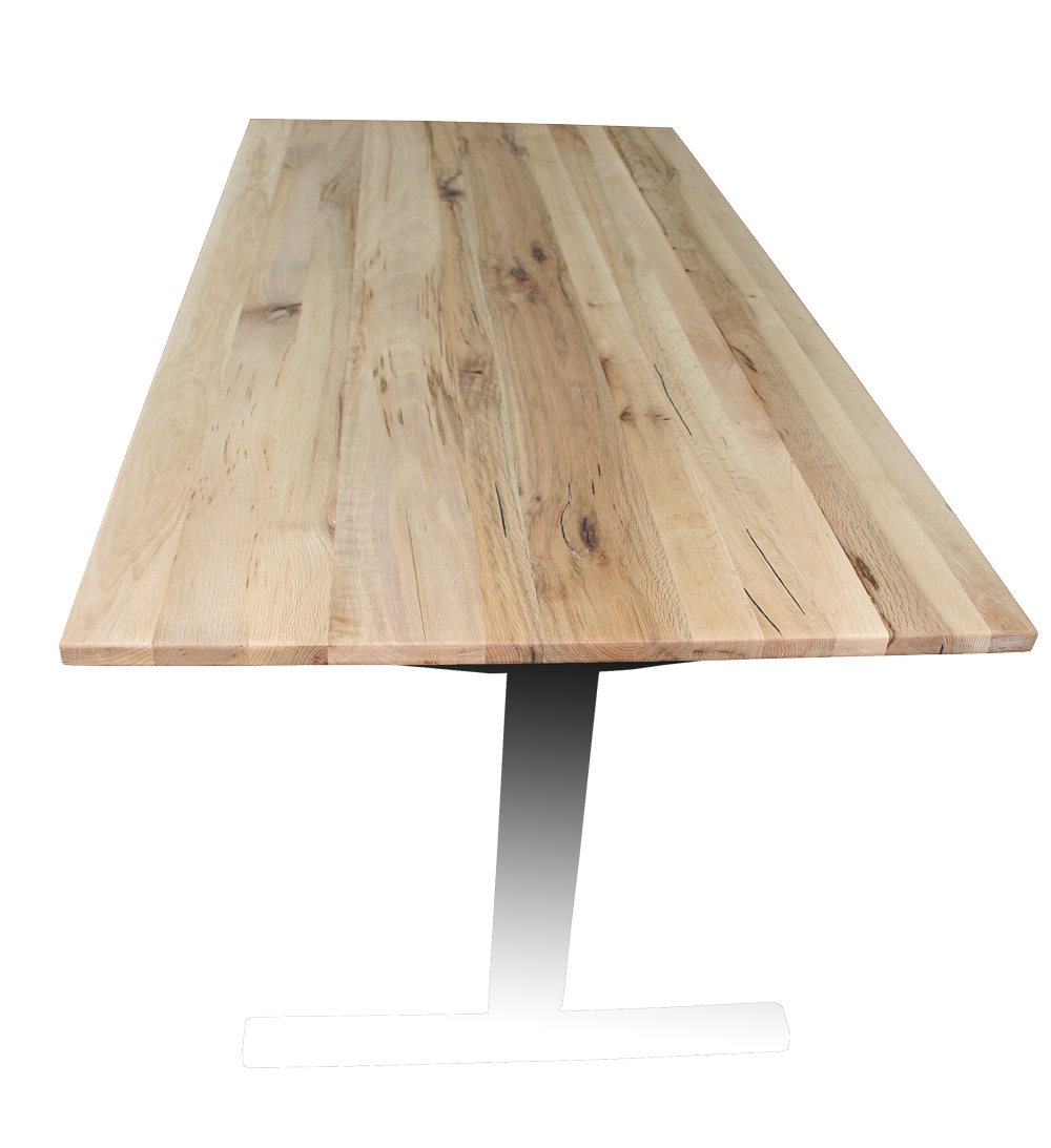 Tischplatte Wildeiche - 1600 x 800 x 27 mm - passend zu den Untergestellen weiß, silber, schwarz