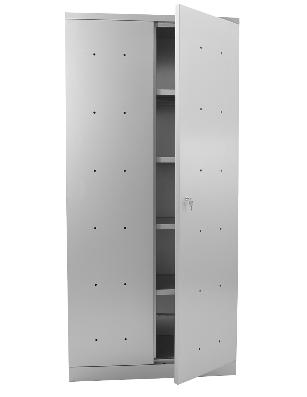 Metallschrank 5-OH - alusilber/alusilber - abschließbar - fertig montiert