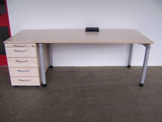 Schreibtisch - 160 cm - mit Standcontainer - Ahorn - Palmberg