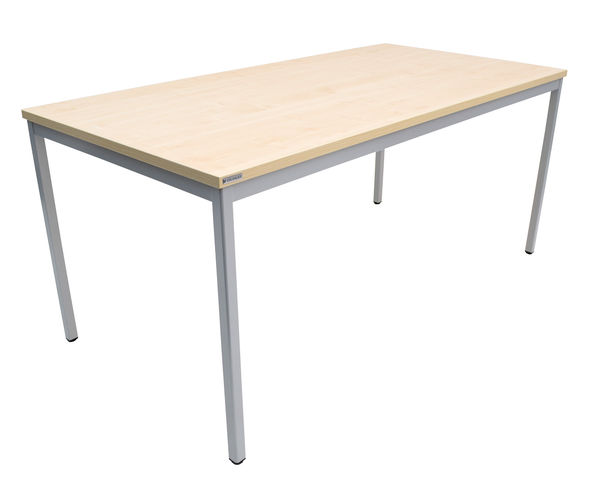 Vielhauer - Beistelltisch - 160 cm - Dekorplatte: Ahorn - Gestell: 4-Kant alufarbig