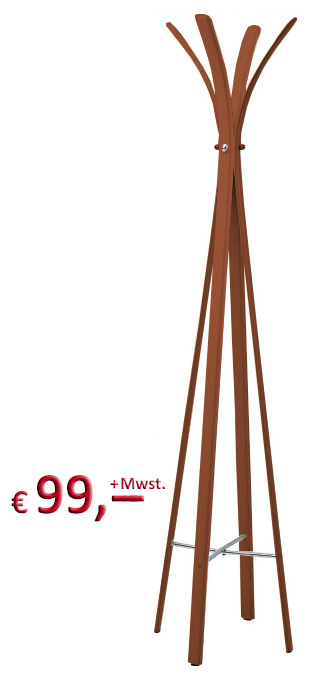 Kare Design - Garderobenständer - Libra Bonded Leather Brown - Leder - 180 cm