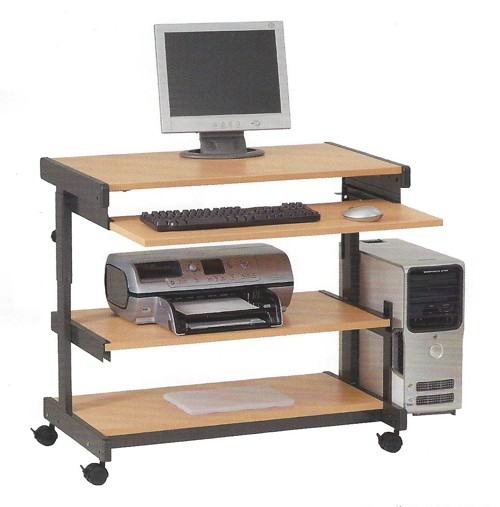 PC-Tisch Maxi N - höhenverstellbar, Ahorn / anthrazitmetallic - Vielhauer